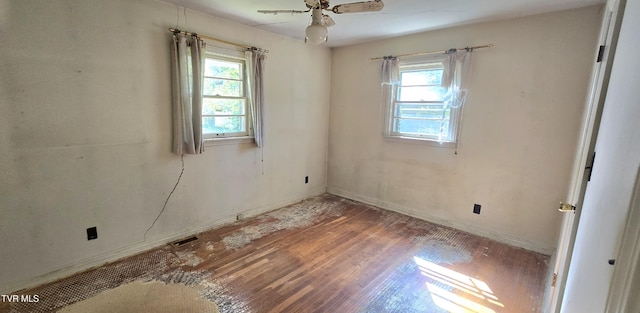 713 Woodhaven Dr, Johnson City, TN 37604 - empty room with baseboards, a ceiling fan, and wood finished floors