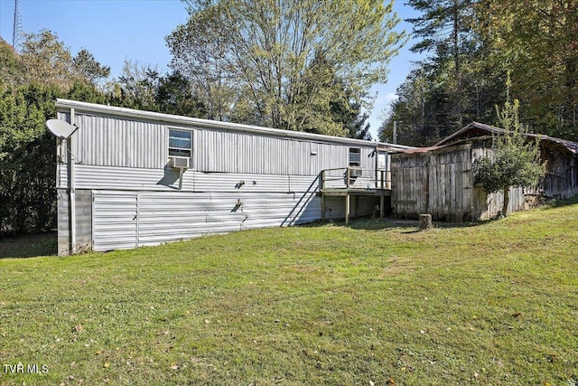 back of property with a yard and cooling unit