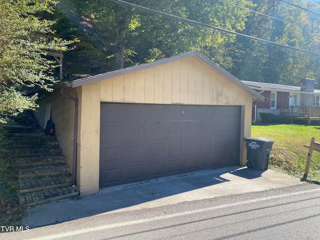 view of garage