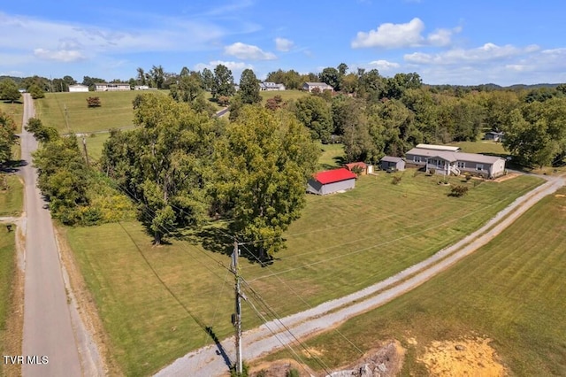 bird's eye view with a rural view