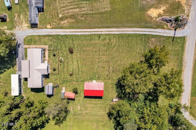 bird's eye view with a rural view