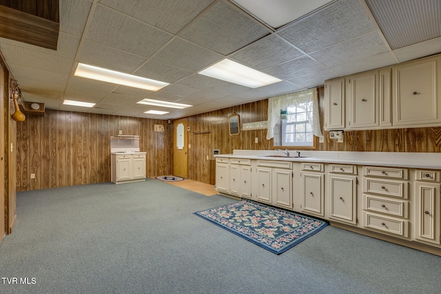 kitchen with sink and cream cabinetry