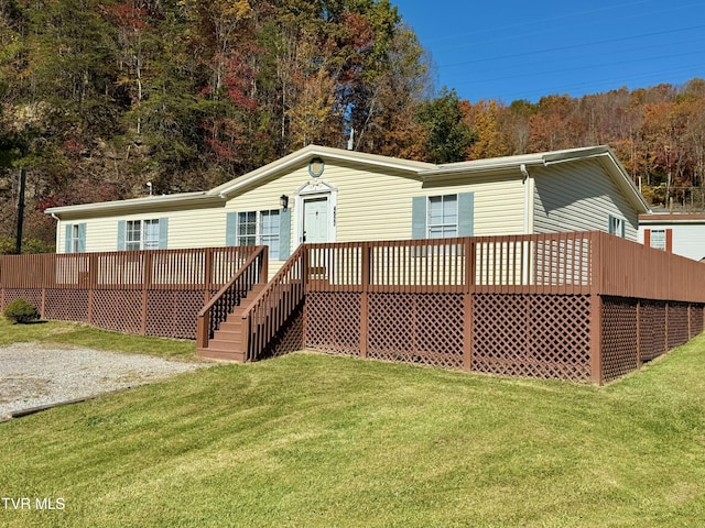 4527 Dorchester Rd, Norton, VA 24273 - view of front facade featuring a deck and a front lawn