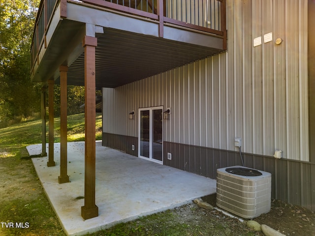 view of patio featuring central AC unit