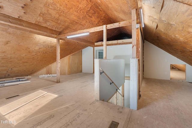 bonus room with vaulted ceiling