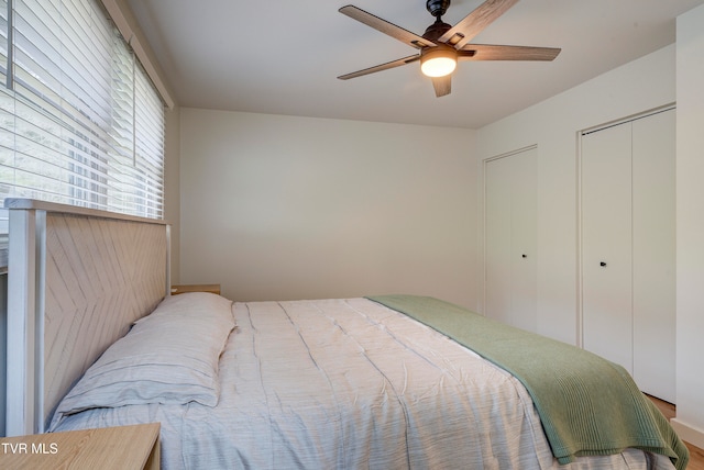 bedroom featuring ceiling fan