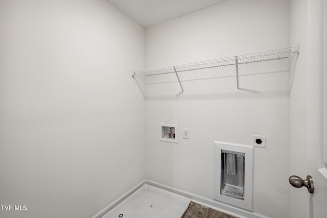 clothes washing area with laundry area, washer hookup, and hookup for an electric dryer