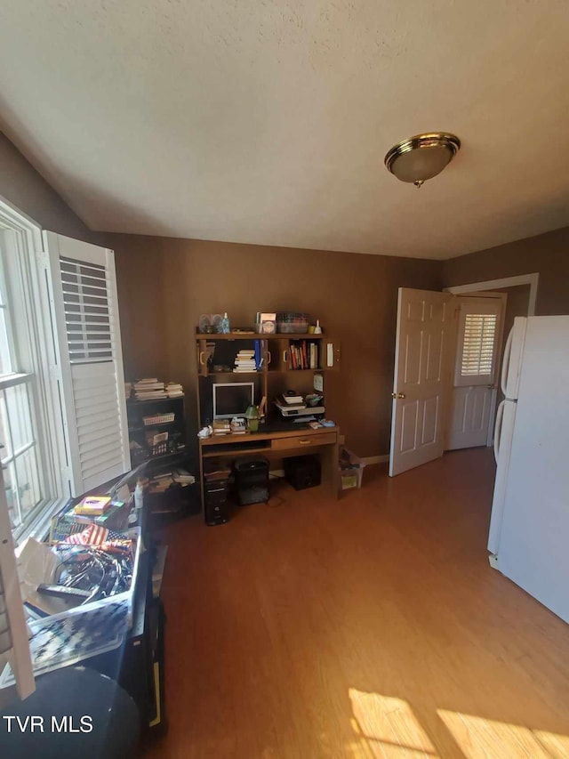 office area featuring hardwood / wood-style flooring