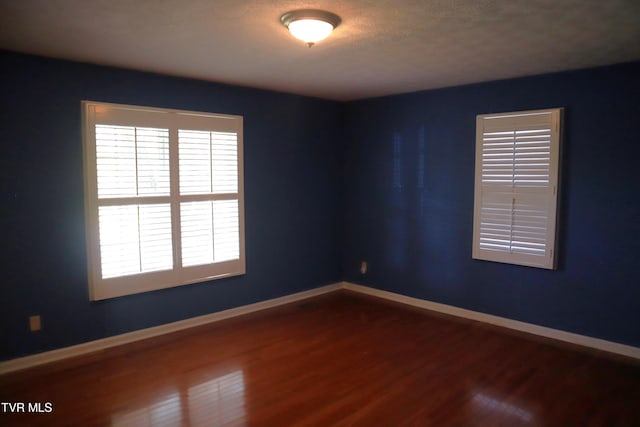 spare room featuring wood-type flooring