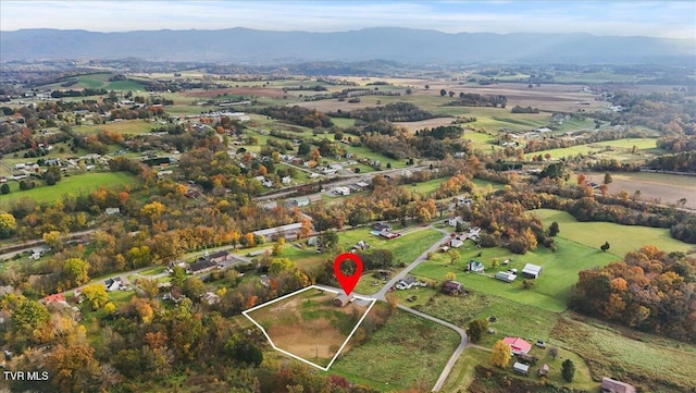 aerial view with a mountain view