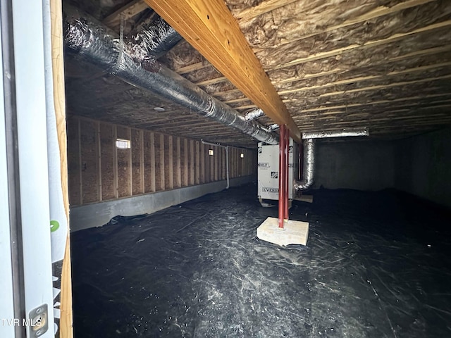 basement with heating unit