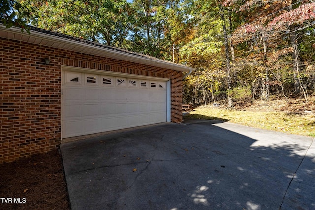 view of garage