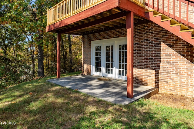 view of patio with a wooden deck