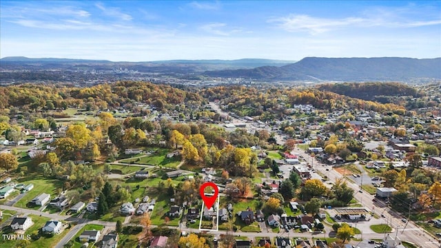 aerial view featuring a mountain view