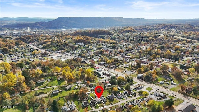 drone / aerial view with a mountain view