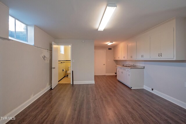 interior space featuring dark wood-type flooring