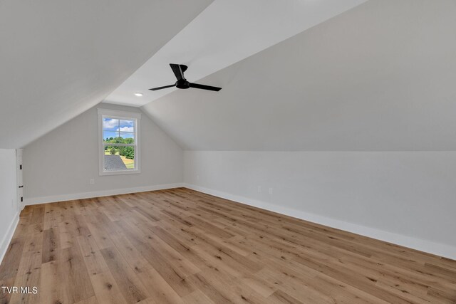 633 Uncle Buddys Way, Jonesborough, TN 37659 - additional living space featuring light wood finished floors, lofted ceiling, baseboards, and a ceiling fan