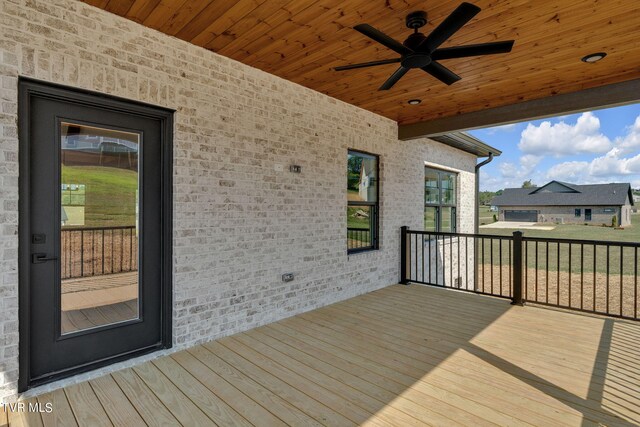 633 Uncle Buddys Way, Jonesborough, TN 37659 - wooden terrace with a ceiling fan