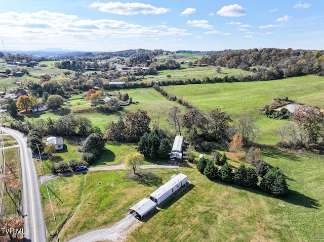 drone / aerial view featuring a rural view