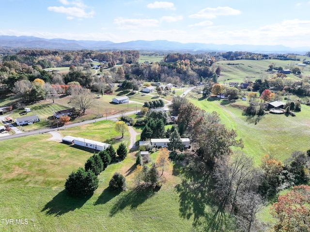 bird's eye view with a mountain view