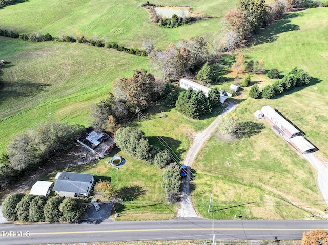 drone / aerial view with a rural view