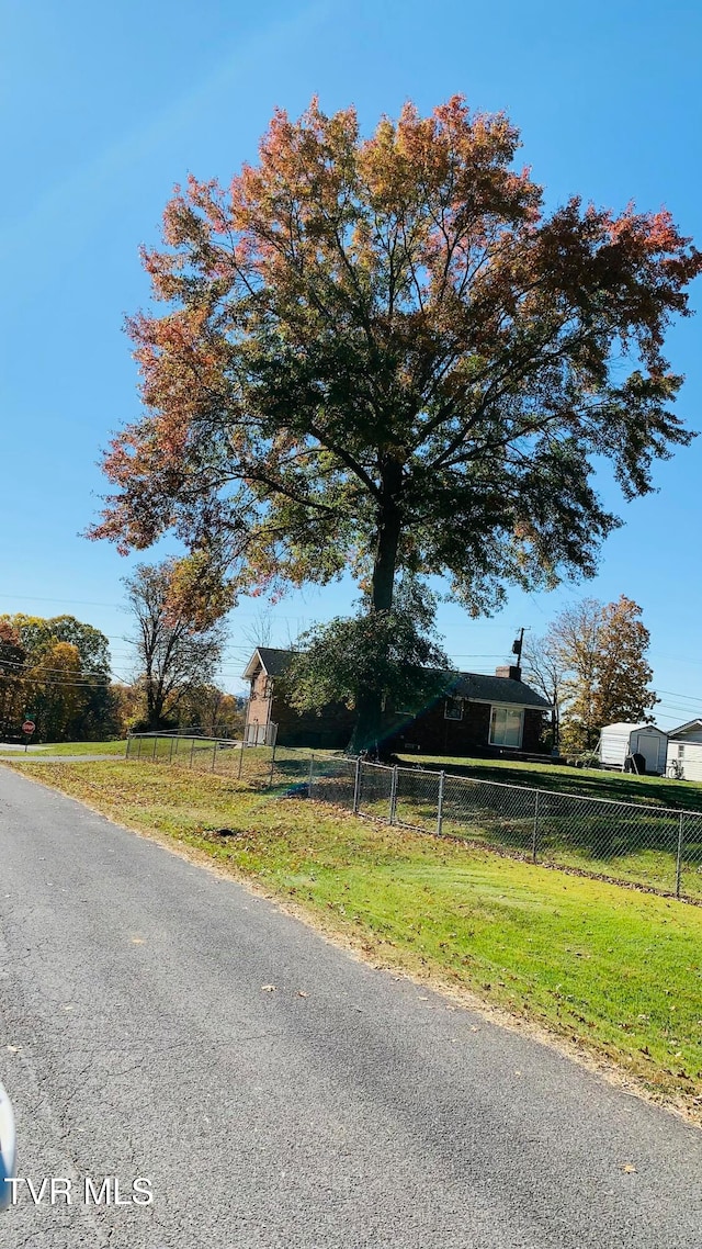 view of street with a rural view