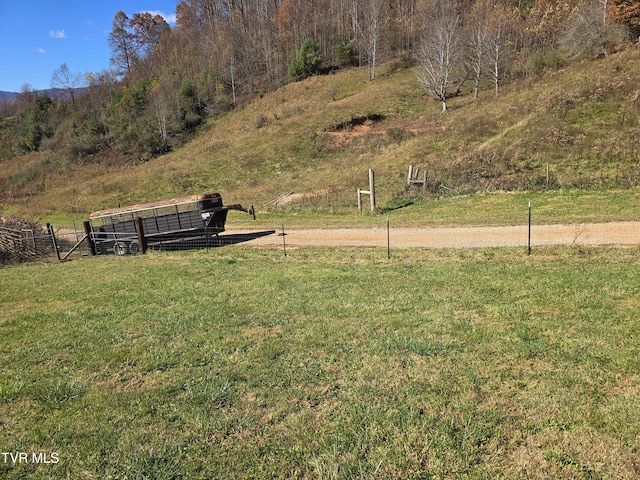 view of yard with a rural view