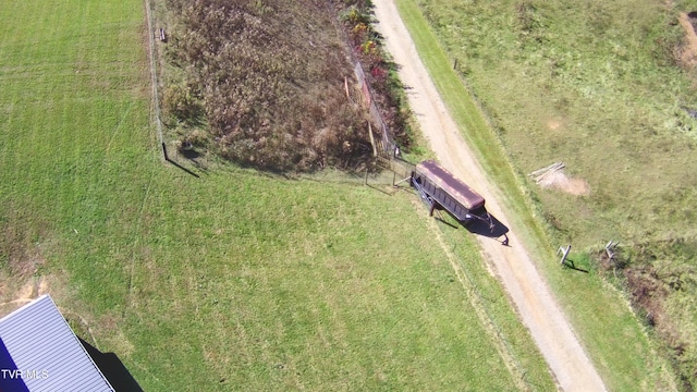 bird's eye view featuring a rural view