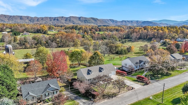 bird's eye view with a mountain view