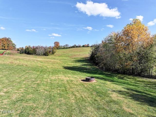 view of yard with a rural view