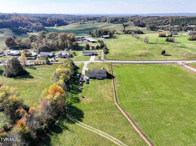 bird's eye view featuring a rural view