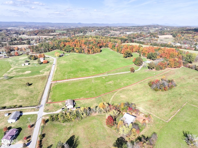 aerial view with a rural view