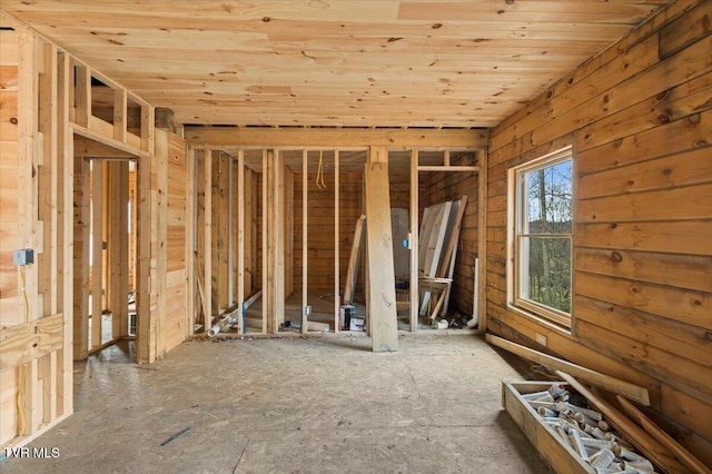 miscellaneous room featuring wooden ceiling