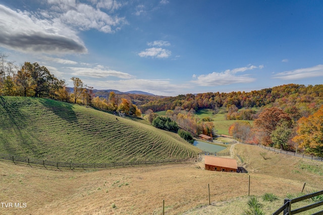 exterior space with a rural view