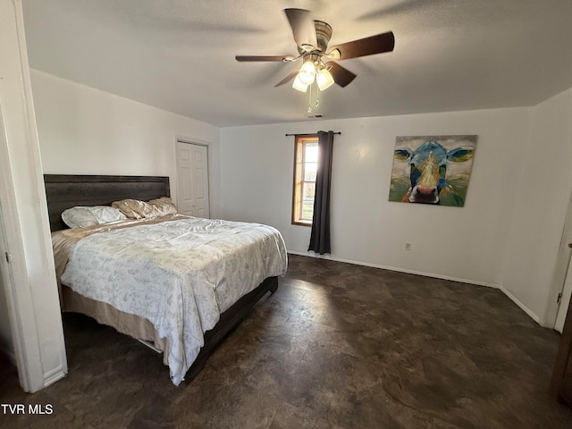 bedroom with ceiling fan