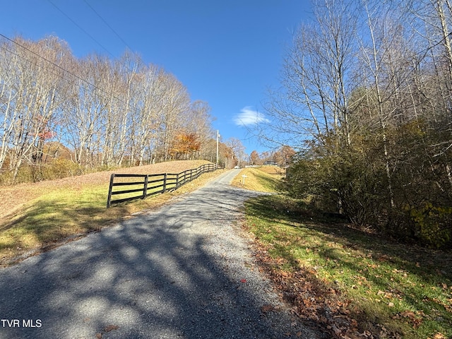 view of street featuring a rural view