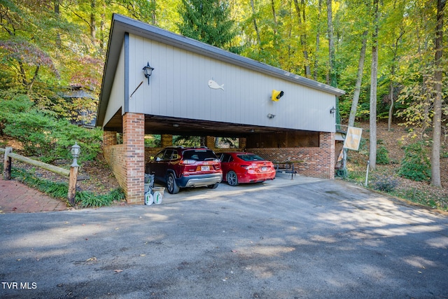 view of parking / parking lot