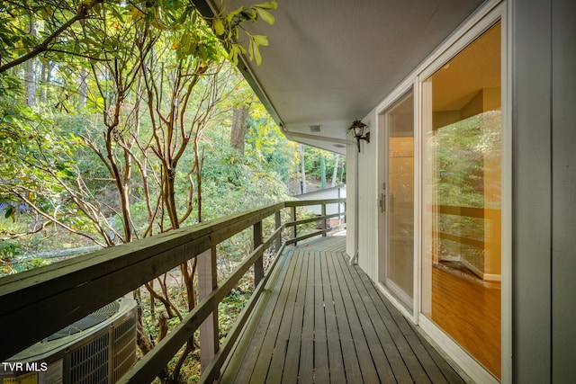 balcony with central air condition unit