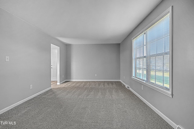 view of carpeted spare room