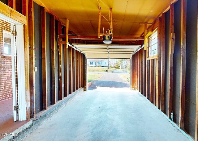 garage featuring a garage door opener