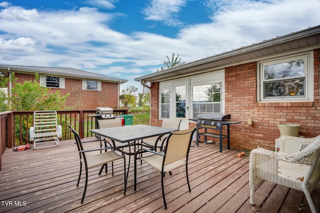 deck with area for grilling