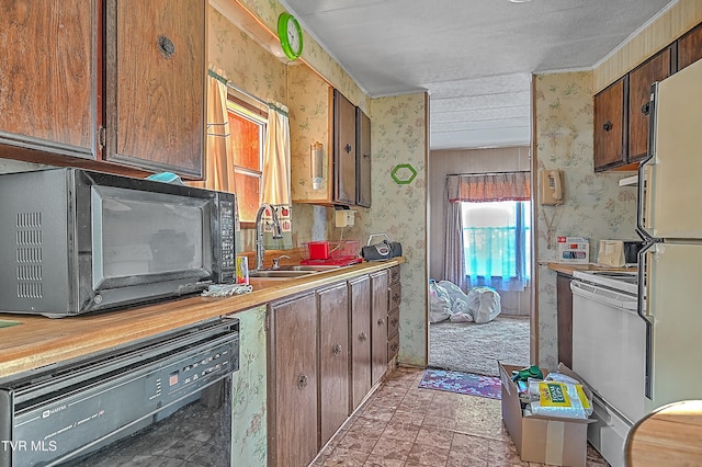 kitchen featuring black appliances and sink