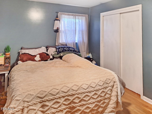 bedroom featuring light hardwood / wood-style floors