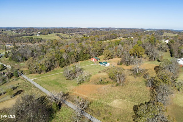 bird's eye view with a rural view