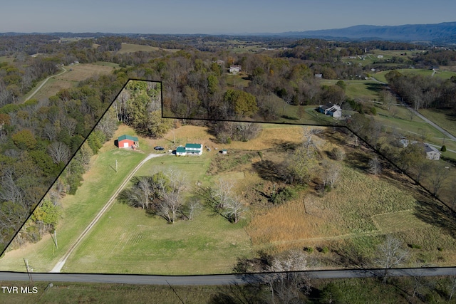 bird's eye view featuring a rural view