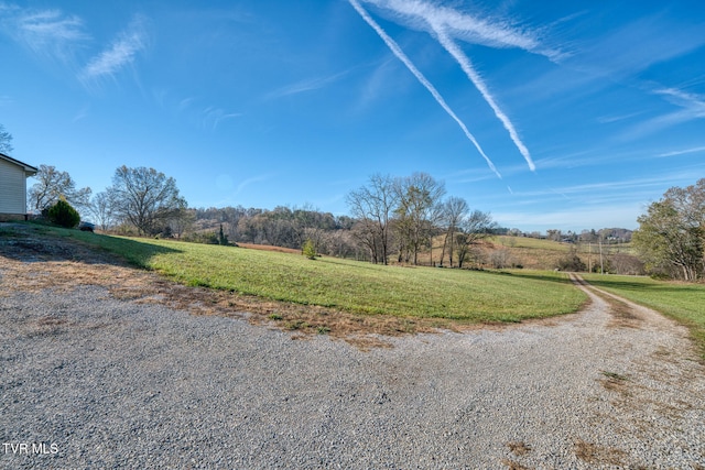 view of road with a rural view