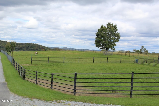 view of yard featuring a rural view