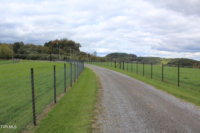 view of street featuring a rural view