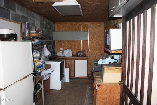 kitchen featuring white refrigerator