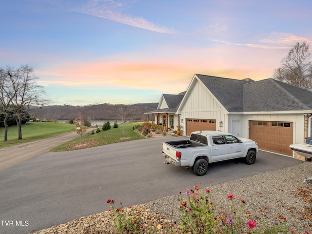 exterior space featuring a garage